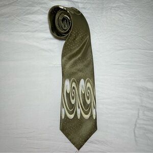 Vintage Steven Land Tie. Green, White and Gold